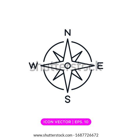 Compass line icon vector design