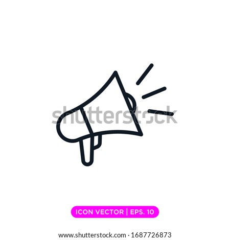 Megaphone line icon vector design with editable stroke