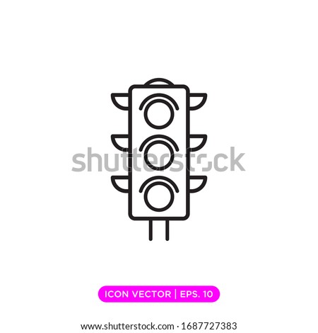 Traffic light line icon vector design with editable stroke