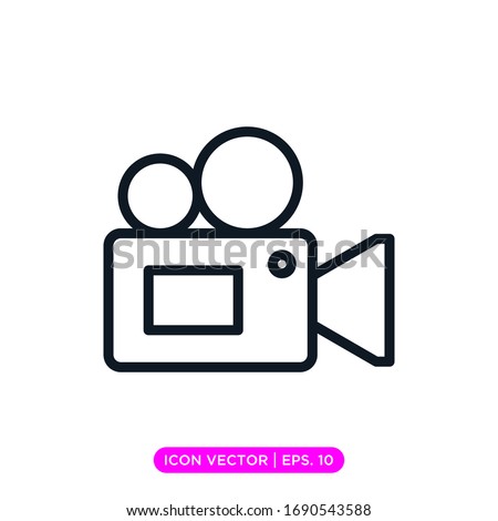 Video camera icon vector design with editable stroke