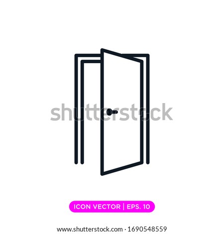 Door line icon vector design with editable stroke