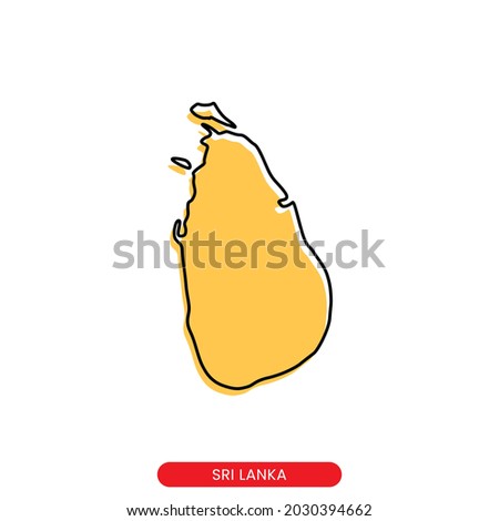 Map of Sri Lanka vector design template. Simple style with editable stroke.