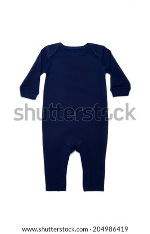Long Sleeves Baby clothes in dark blue on white background
