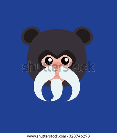 Emperor Tamarin Monkey Vector