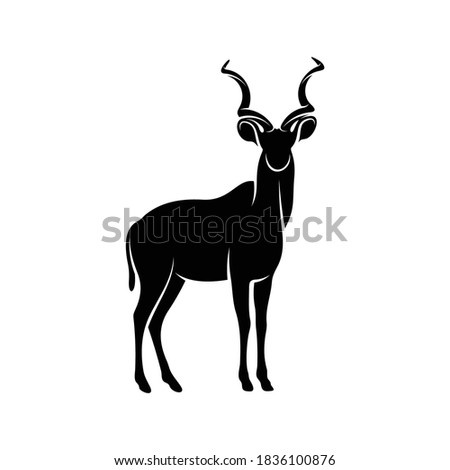 Silhouette kudu bull vector illustration design simple