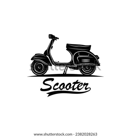 Silhouette italian scooter from Italy, vector icon illustration design isolated on white background.