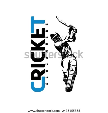 Cricket player silhouette vector illustration design abstract