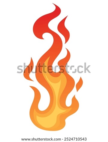 Cartoon set burning flames, wildfire elements, fire flame spurts, tongues of flame, ring of fire, frame of fire, bonfire. Burn red flames,  fireballs, symbols, illustrations isolated on white. 