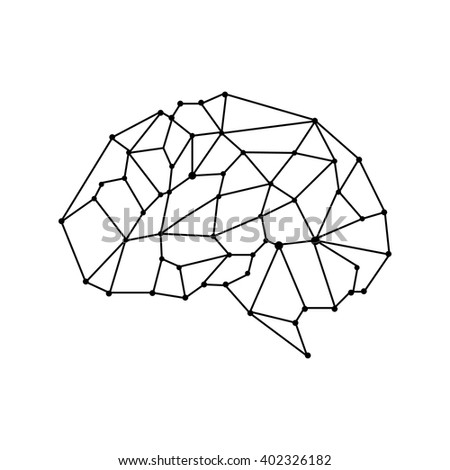 vector brain mesh isolate background. illustration vector design