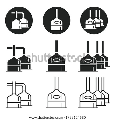 The equipment of the brewery. Set of icons for industrial tanks for brewing beer. Vector illustration isolated on a white background for design and web. ストックフォト © 