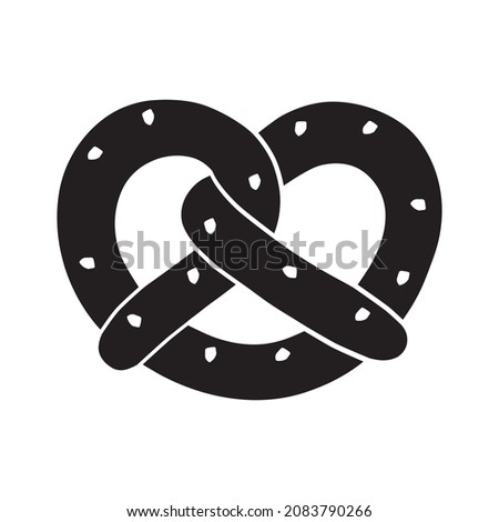 The brezel icon. A bakery product in the shape of a pretzel, popular in Southern Germany, Austria and German Switzerland. Vector illustration isolated on a white background for design and web.