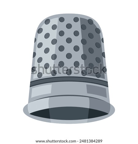 Thimble. A colored thimble icon. A metal object that helps with sewing and embroidery. Vector illustration isolated on a white background for design and web.