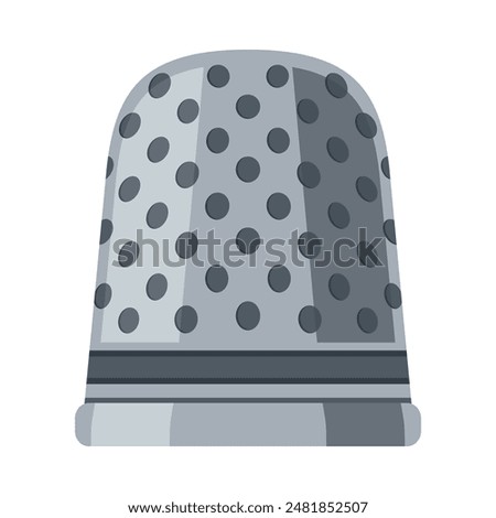 Thimble. A colored thimble icon. A metal object that helps with sewing and embroidery. Vector illustration isolated on a white background for design and web.