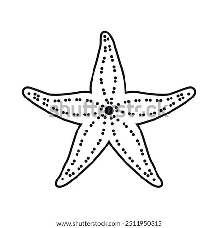 The starfish icon. The black outline of a starfish. Marine life. Vector illustration isolated on a white background for design and web.