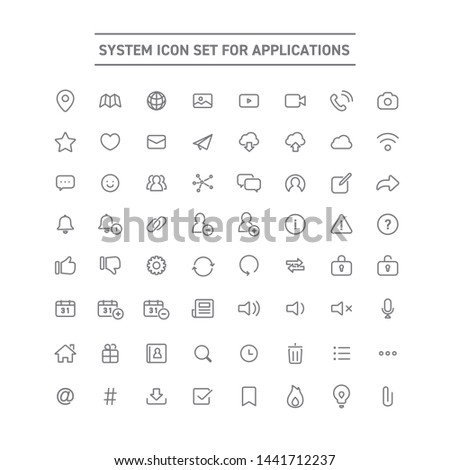 Set of icons for web services and applications.