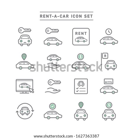 set of rent-a-cat line icons