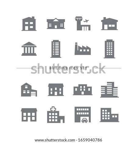 COLLECTION OF BUILDING FLAT ICONS