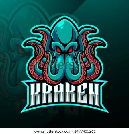 Kraken octopus esport mascot logo design