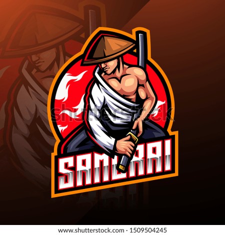 Samurai esport mascot logo design