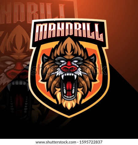 Mandril esport mascot logo design