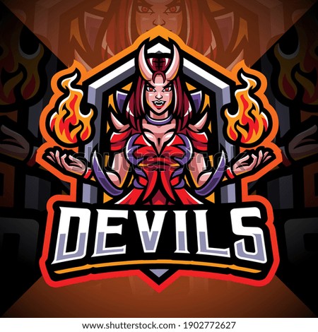 Devils girl esport mascot logo design