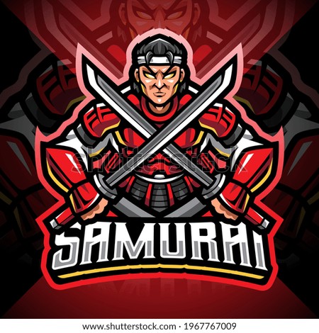 Samurai esport mascot logo design