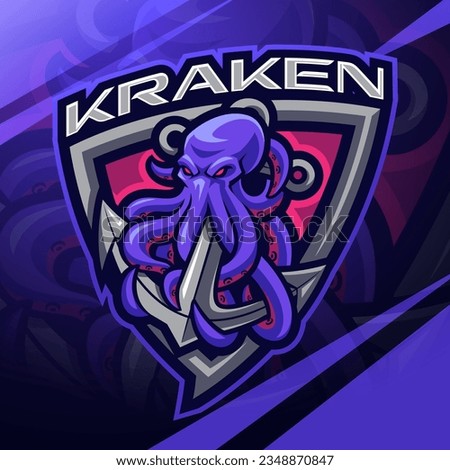 Kraken esport mascot logo design