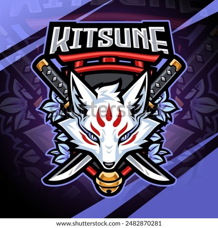 Kitsune head esport mascot logo design