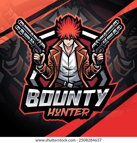 Bounty hunter esport mascot logo design