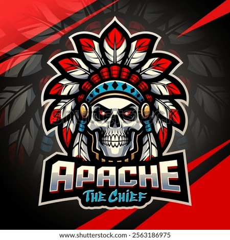 Apache head esport mascot logo design