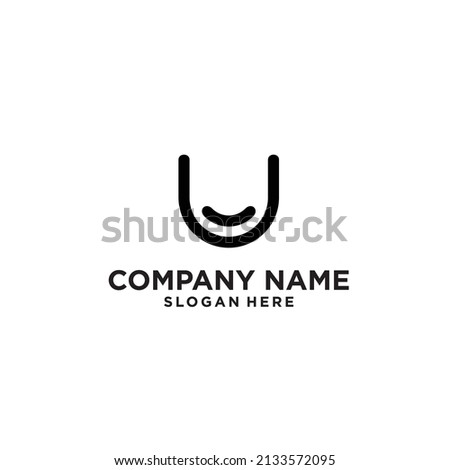 Letter U with smile logo design Stok fotoğraf © 