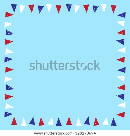 Red white and blue bunting border, vector illustration