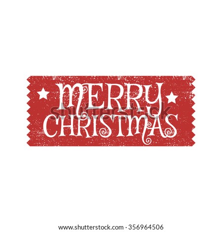 Merry Christmas Sign, Grunge Vector - 356964506 : Shutterstock