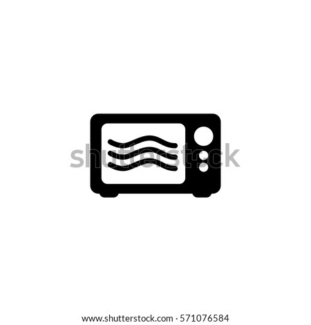 Microwave oven cooking vector icon