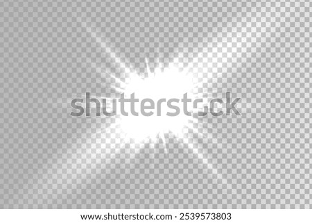 Easy to add lens flare effects for overlay designs or screen blending mode to make high-quality images. Abstract sun burst, digital flare, iridescent glare over black background.