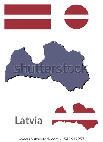 Latvia silhouette and flag vector illustration