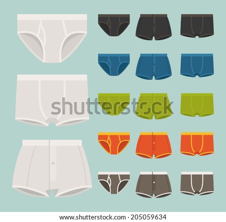 Vector set of various men underwear