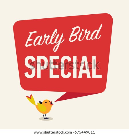 Simple 'Early Bird Special' discount or sale event banner or poster vector template in cartoon style