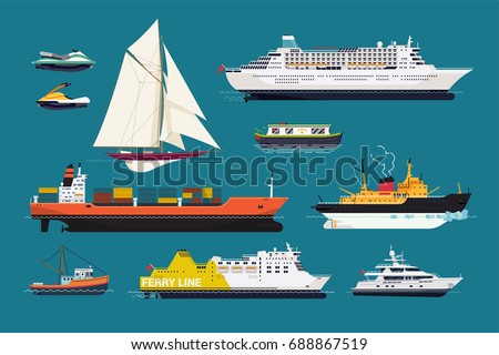 Similar – Image, Stock Photo Ferry boat ship sailing between Palau and La Maddalena town, Sardinia, Italy.