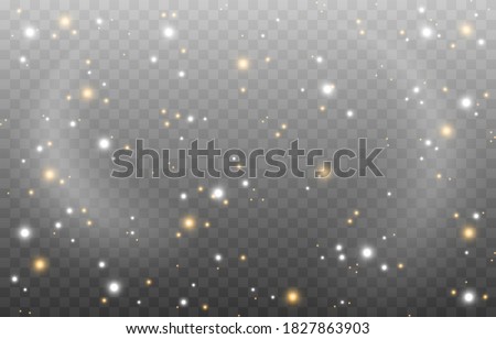 Gold and white dust, glow. Dust png. Christmas, holiday. Vector illustration.