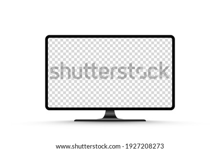 Screen vector mockup. Blank screen tv mockup. Blank screen for text, design. PNG.