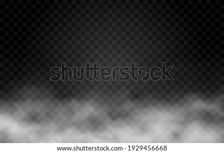 Vector cloud of smoke or fog. Fog or cloud on an isolated transparent background. Smoke, fog, cloud png.