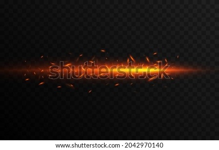 Vector fiery sparks on isolated transparent background. Sparks png, fire png, ignition, fire particles.