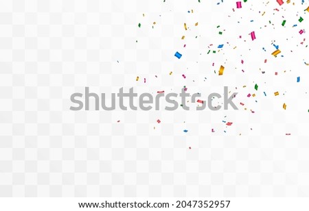 Vector confetti png. Multicolored confetti falls from the sky. confetti, serpentine, tinsel on a transparent background. Holiday, birthday.