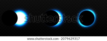 Vector blue eclipse. Different phases of the png eclipse, png eclipse, lunar eclipse.