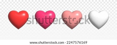 Vector multicolored realistic hearts png. Volumetric multi-colored hearts png. Love banner with hearts. Hearts for Valentine's Day, March 8, Mother's Day.