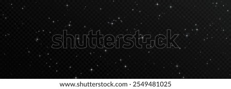 Vector space stars png. Glowing stars on transparent background. Space star background.