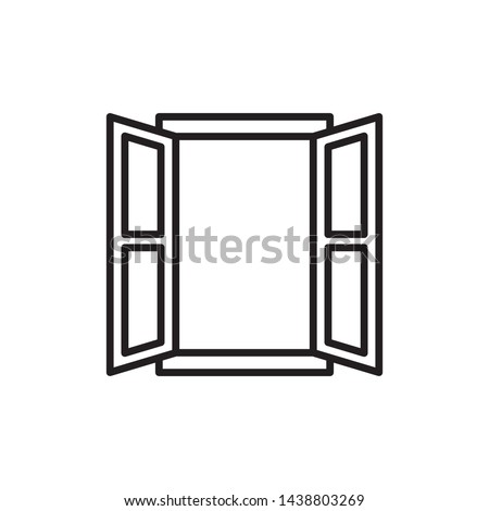 Window linear icon - vector symbol or logo illustration