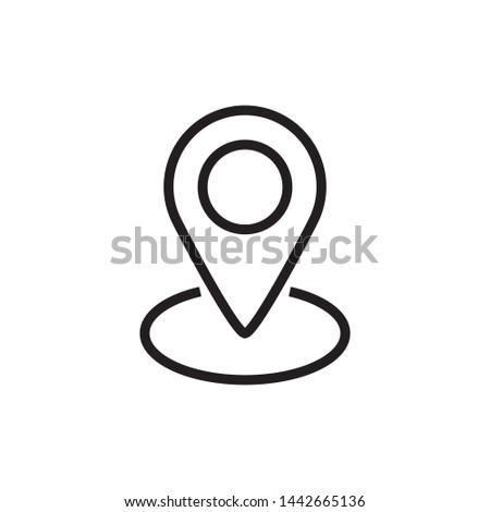 Pin icon. Location sign Isolated on white background. Navigation map, gps - vector