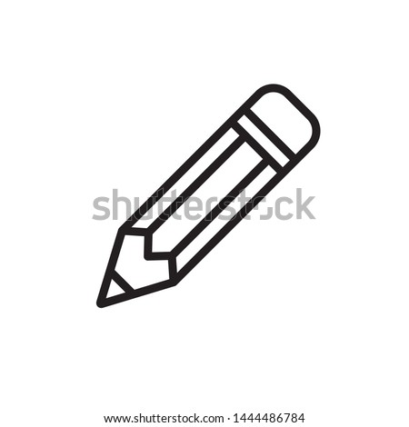 Pencil Icon,  flat vector illustration logo sign/symbol.